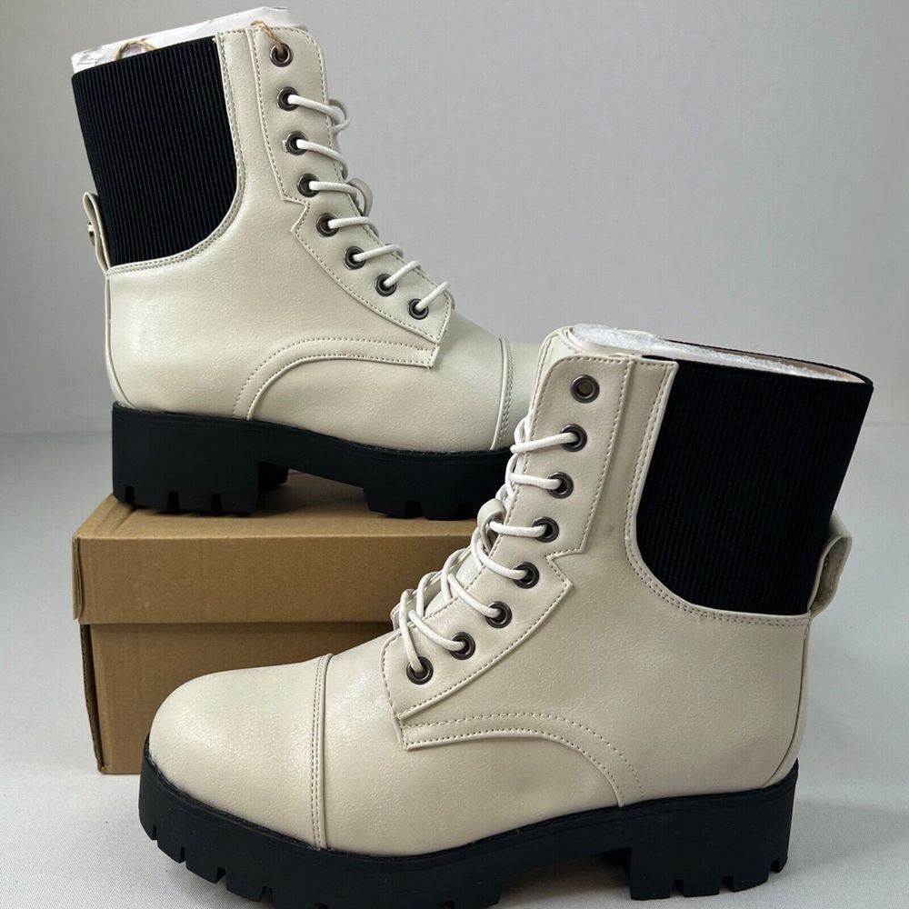 Seven7 Womens Jadon Boot Ivory Size 7 Hiking Combat NEW